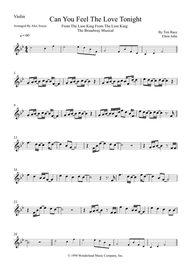 Can You Feel The Love Tonight (arr. Alex Souza)