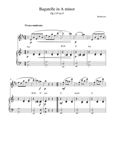 Bagatelle in A minor (op.119 no.9) (arr. Kaiserin Rebecca)