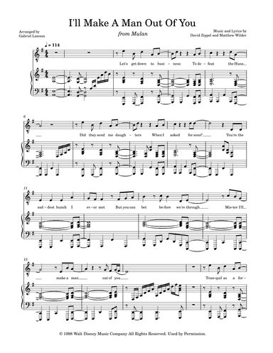 I'll Make A Man Out Of You (arr. Gabriel Lawson)