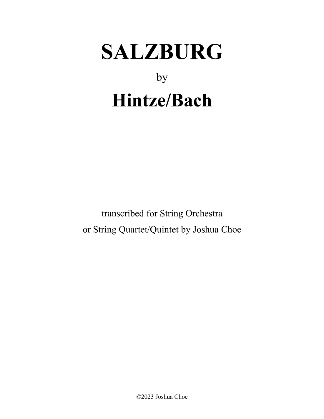 Salzburg (arr. JMJ Arrangements)