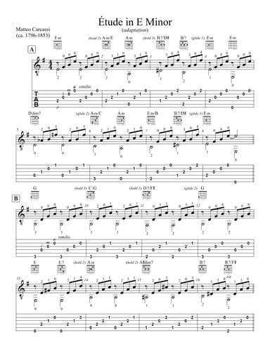 Etude in E Minor by Matteo Carcassi (adaptation) (arr. Dennis McCorkle)