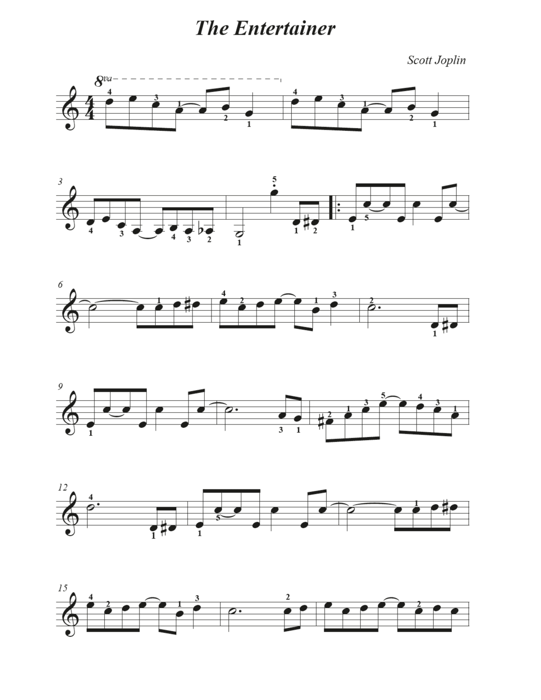 The Entertainer - Easy (arr. Avgusta Udartseva)