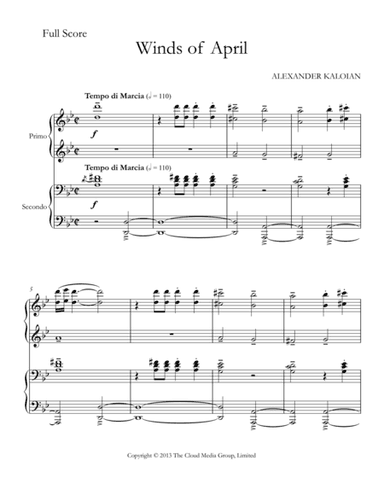 March "Winds of April" (2013) - for Piano Four Hands