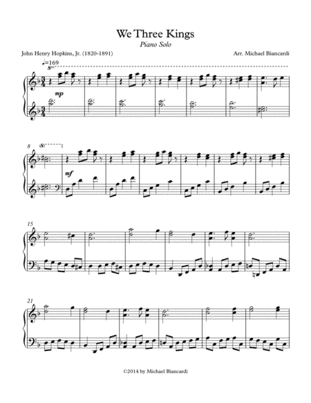 We Three Kings (arr. Michael Biancardi)