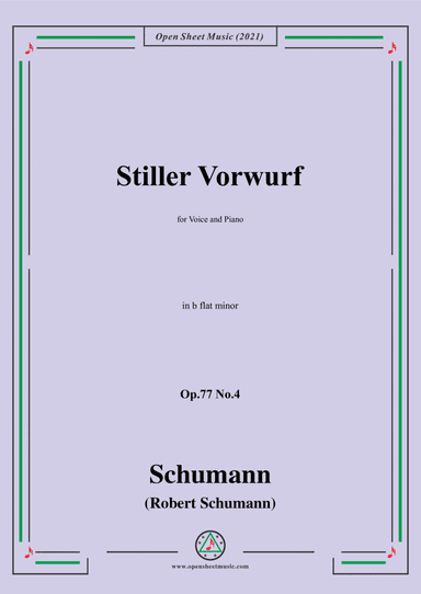 Schumann-Stiller Vorwurf,Op.77 No.4,in b flat minor (arr. Open Cloud)
