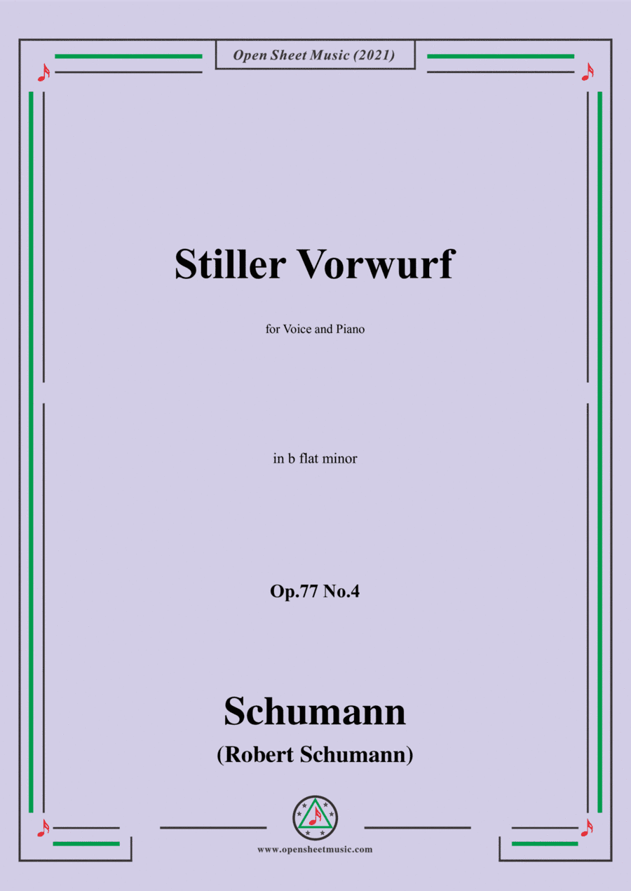 Schumann-Stiller Vorwurf,Op.77 No.4,in b flat minor (arr. Open Cloud)