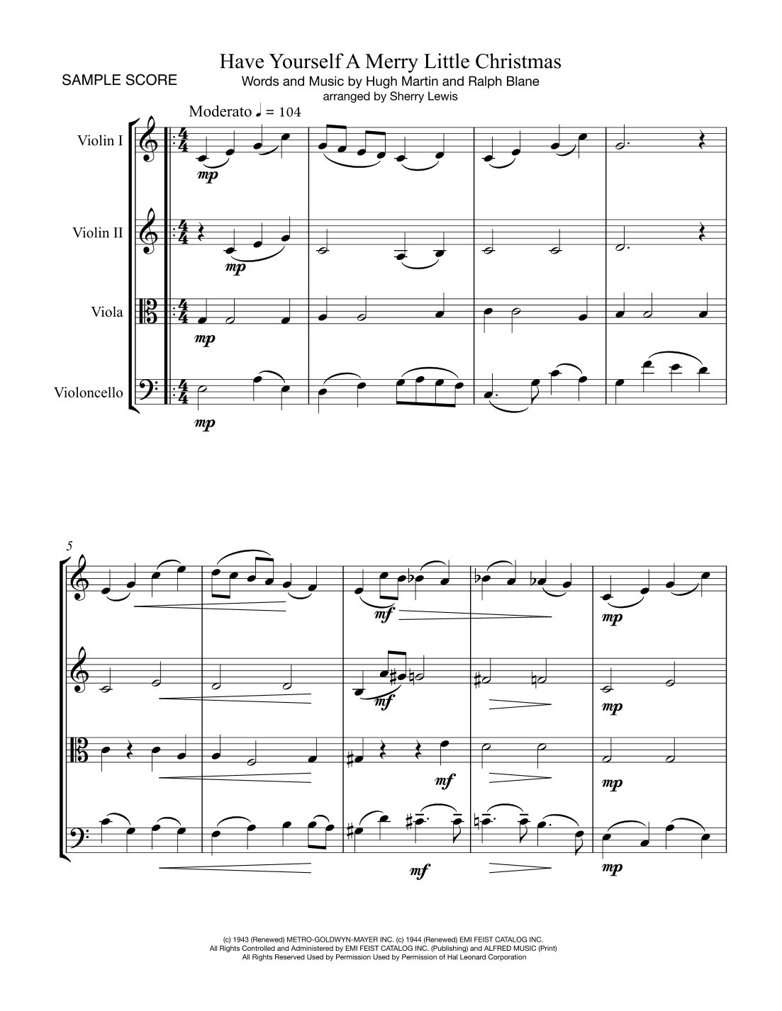 Have Yourself A Merry Little Christmas  from MEET ME IN ST. LOUIS (arr. Sherry Lewis Publishing)