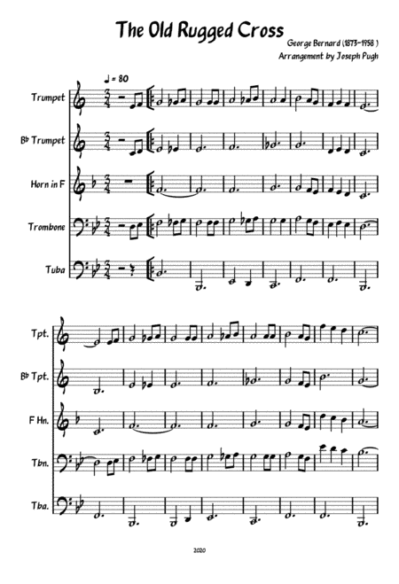 The Old Rugged Cross(Brass Quintet) (arr. Joseph Pugh)