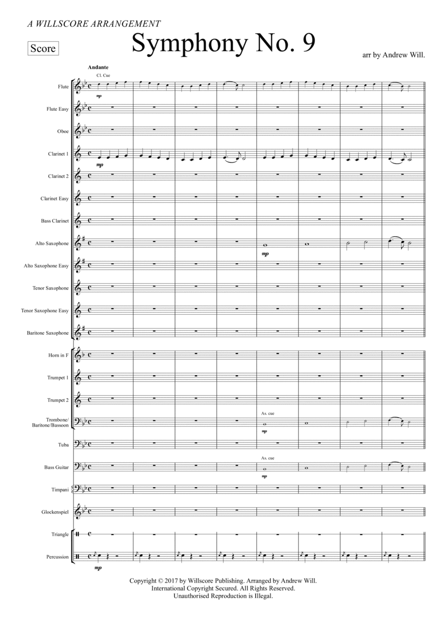 Symphony No. 9 (Ode to Joy) - Concert Band (arr. Andrew Will)