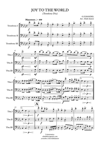 Joy To The World - Trombone Trio (arr. Eliab Júnior)