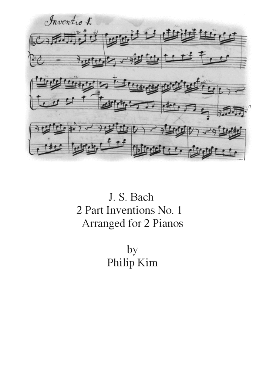 Bach 2 Part Inventions No. 1 for 2 pianos (arr. Philip Kim)