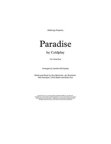 Paradise (arr. Caroline McCaskey)