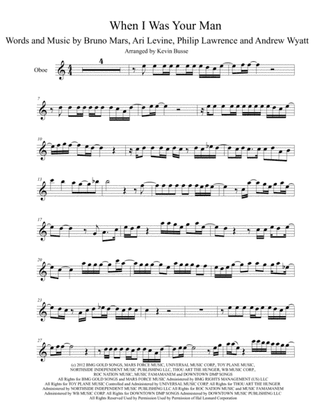 When I Was Your Man (arr. Kevin Busse)