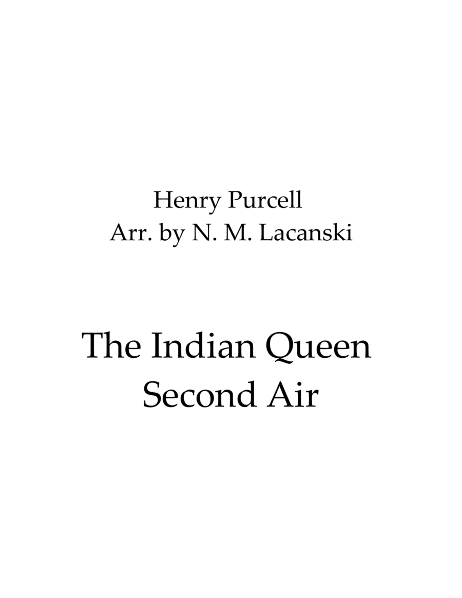 Second Air from The Indian Queen (arr. Nick Lacanski)