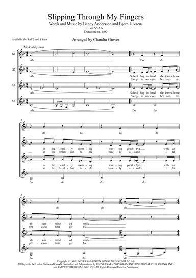 Slipping Through My Fingers (arr. Chandra Grover)