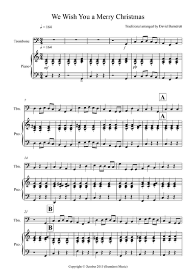 We Wish You a Merry Christmas for Trombone and Piano (arr. David Burndrett)