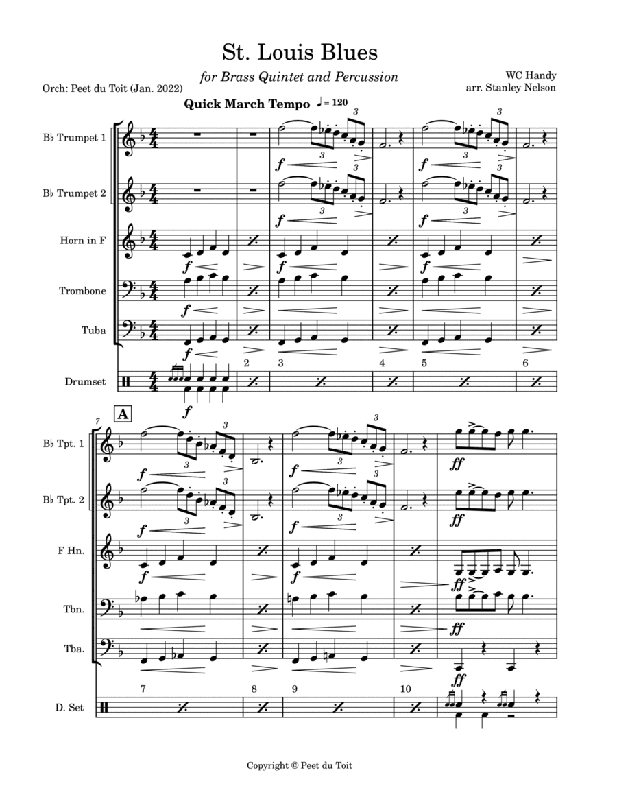 St. Louis Blues (arr. Stanley Nelson & Peet du Toit)