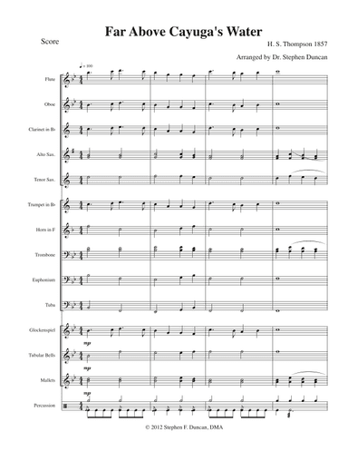 Far Above Cayuga's Waters - Score Only (arr. Stephen Frederick Duncan, DMA)