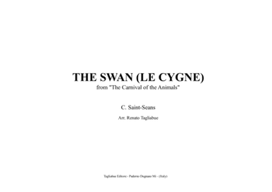 THE SWAN (LE CYGNE) - C. Saint Saens - Arr. for Organ 2 staff (arr. Renato Tagliabue)