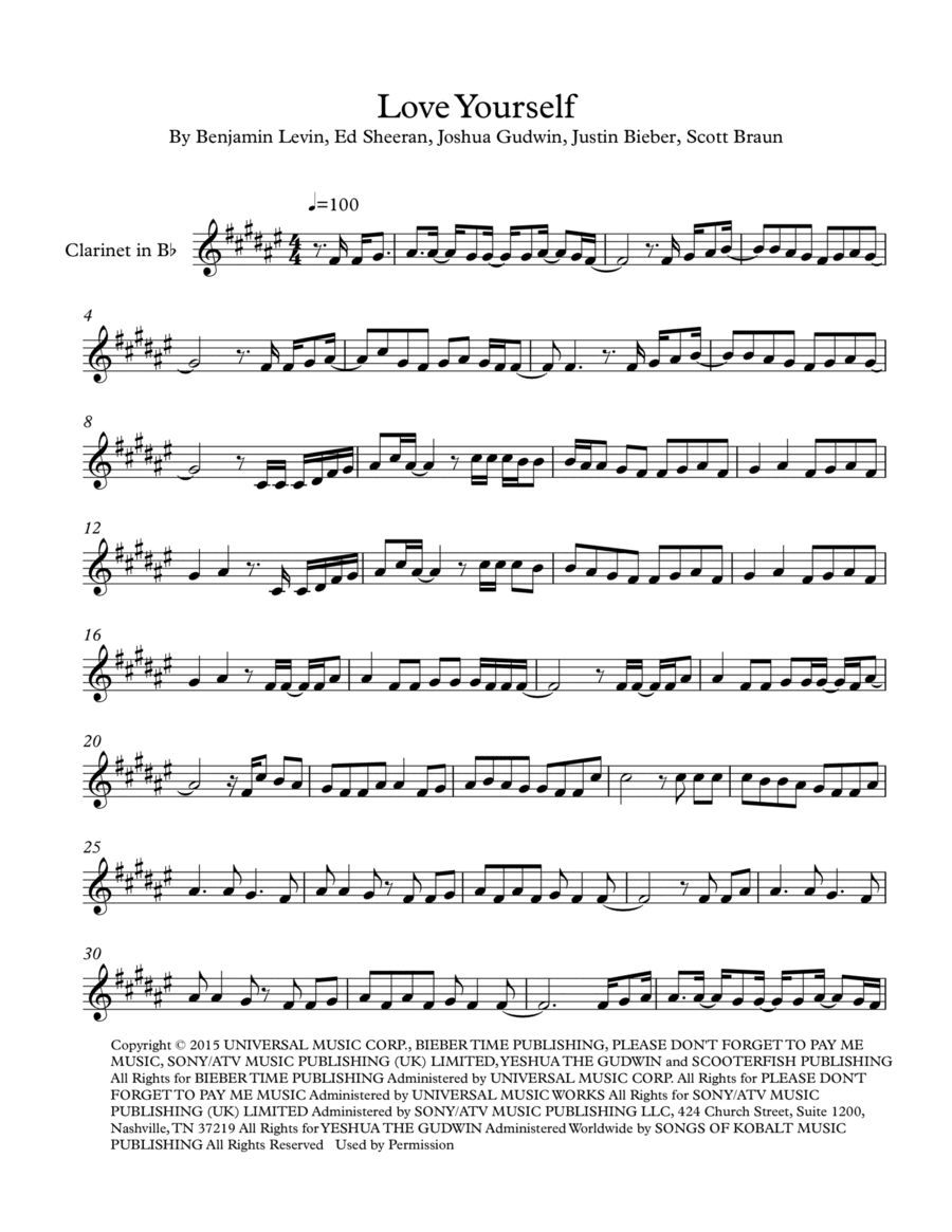 Love Yourself (arr. Robert Moody)