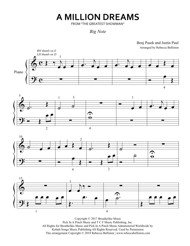 A Million Dreams (arr. Rebecca Belliston)