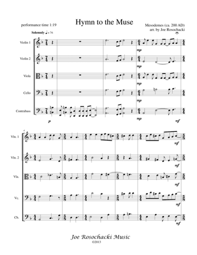 The Hymn to the Muse (arr. Joe Rosochacki)