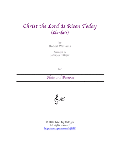 Christ the Lord Is Risen Today for Flute and Bassoon (arr. John Jay Hilfiger)