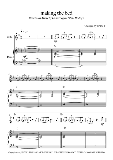 Making The Bed (arr. Bruna T.)