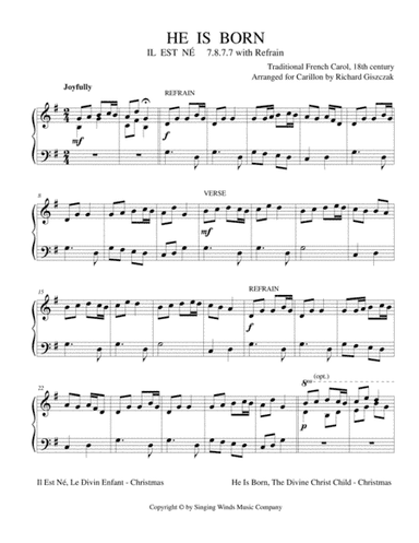 He Is Born (IL EST NÉ) (arr. Richard Giszczak)