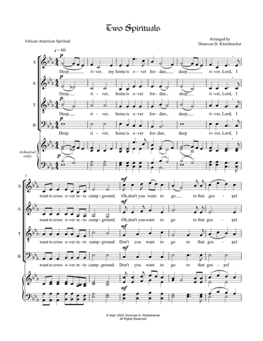 Two Spirituals (arr. Donovan D. Klotzbeacher)