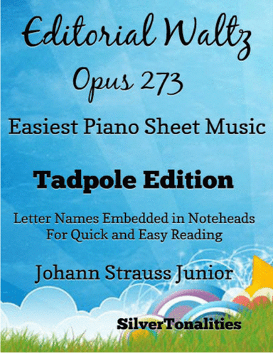 Editorial Waltz Opus 273 Easiest Piano Sheet Music 2nd Edition (arr. SilverTonalities)