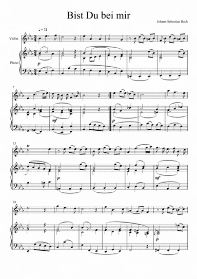 Johann Sebastian Bach - Bist du bei mir (Violin Solo) (arr. André Laitano)