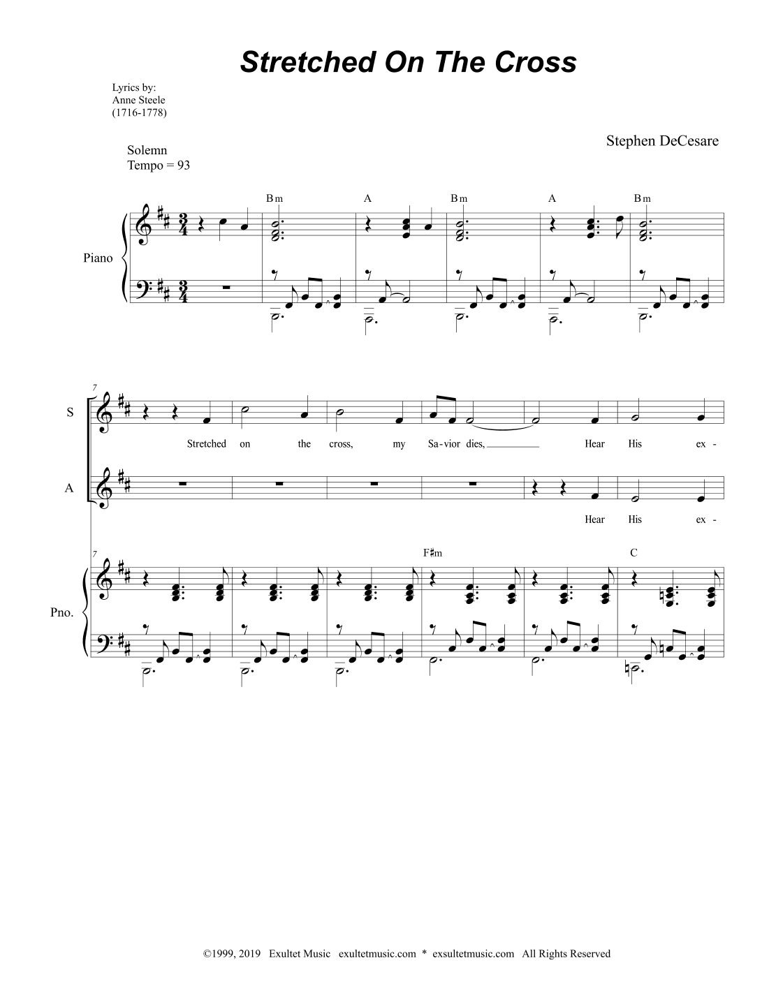 Stretched On The Cross (Vocal Quartet - (SATB)