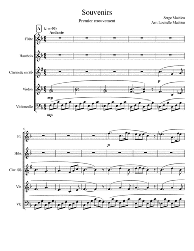 Souvenirs (Quintette, 1st Movement)