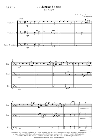 A Thousand Years (arr. Fabio Britto)