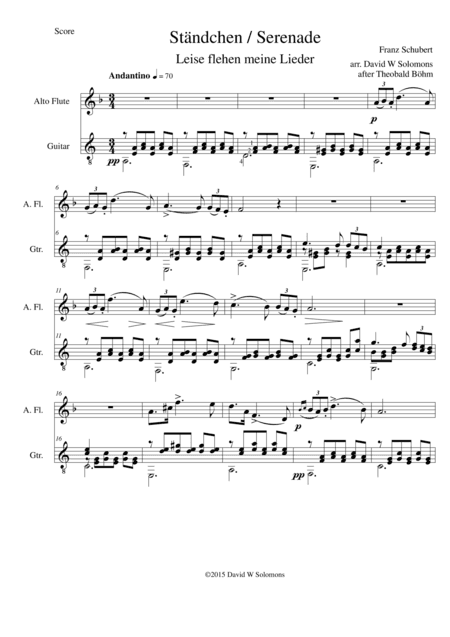 Ständchen (Serenade) for alto-flute and guitar after Theobald Böhm (arr. Theobald Böhm, David Warin Solomons)