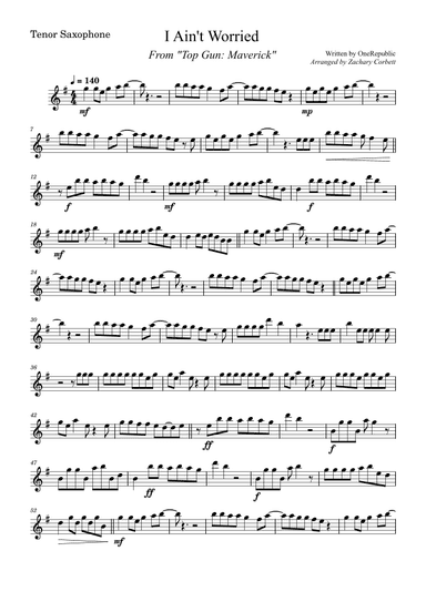 I Ain't Worried (arr. Zachary Corbett)