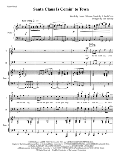 Santa Claus Is Comin' To Town (arr. Tim Sarsany)