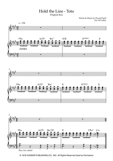 Hold The Line (arr. M Colley)