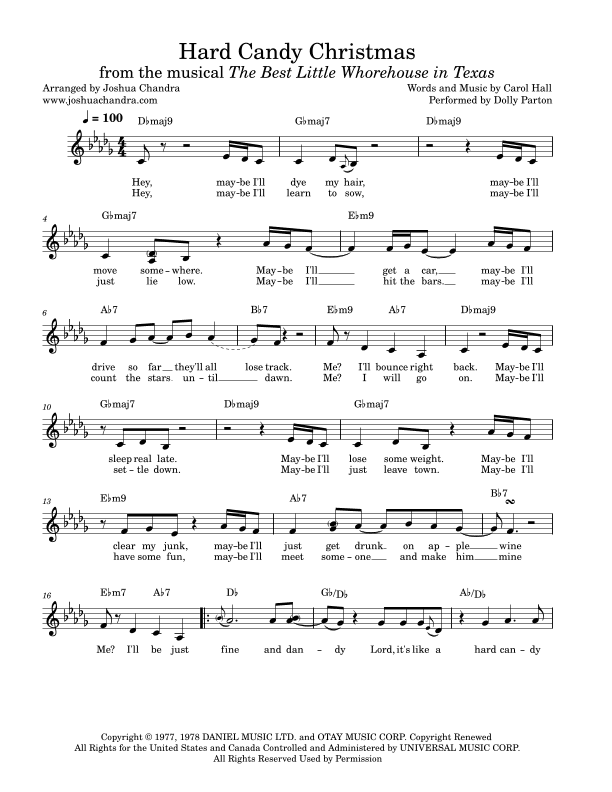 Hard Candy Christmas (arr. Joshua Chandra)