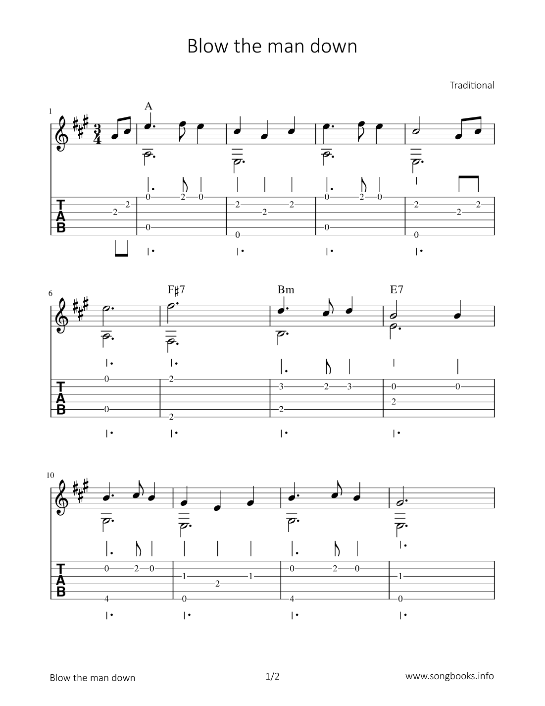 Blow the man down (arr. Bettina Schipp)