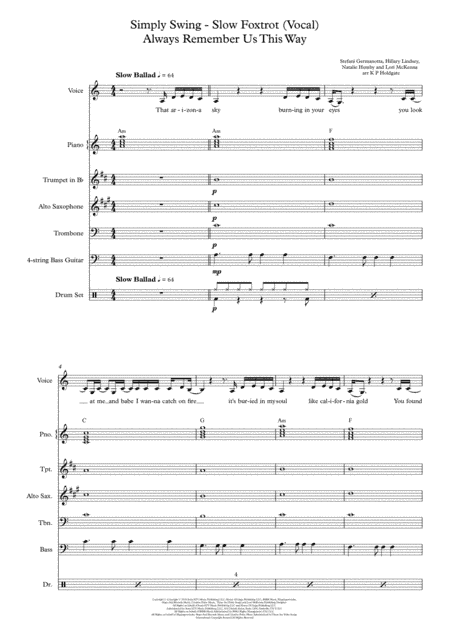 Always Remember Us This Way (arr. Kevin P Holdgate)