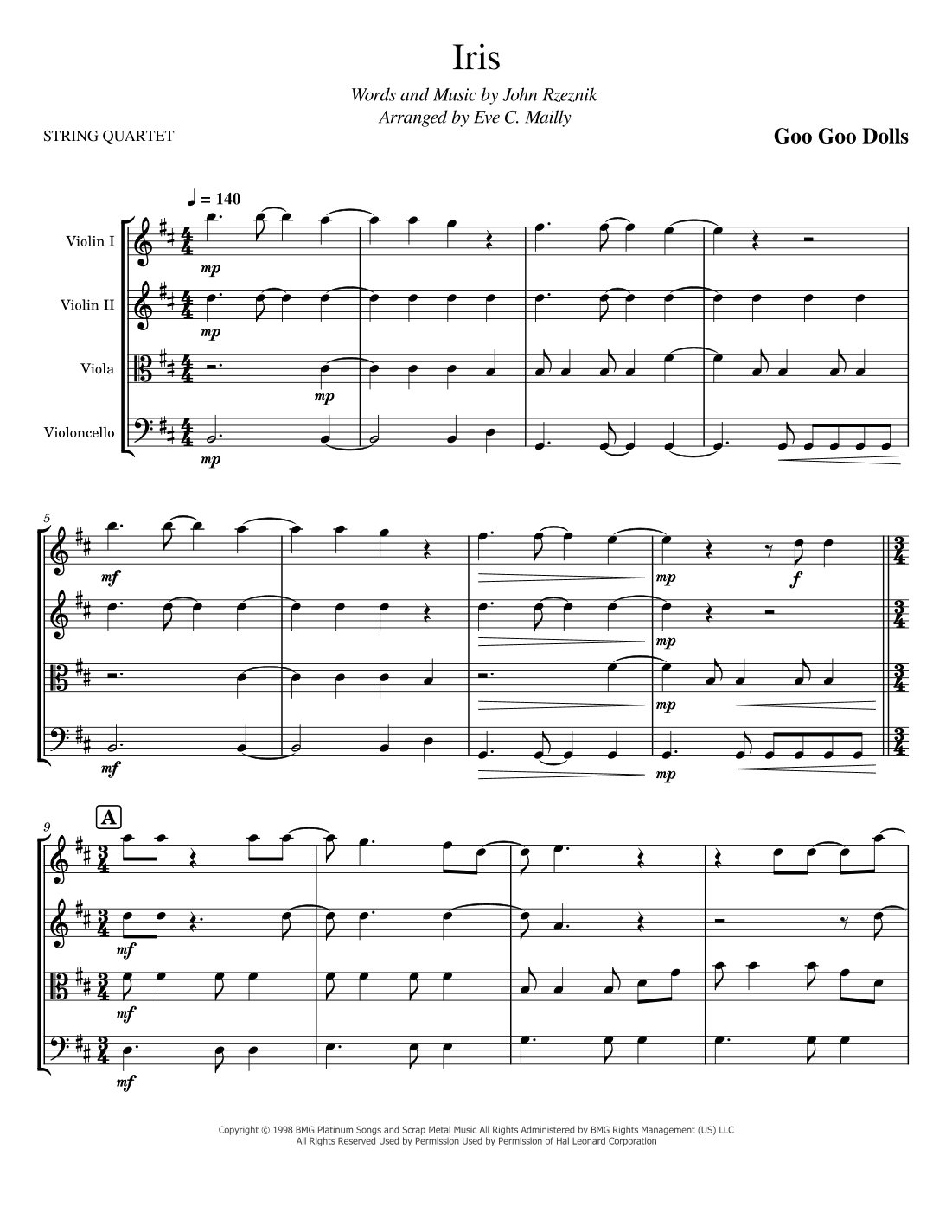 Iris (arr. Eve C. Mailly - Zene Strings)