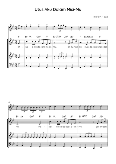 Send Me for Thy Mission / Utus Aku Dalam Misi-Mu - Score Only (arr. Angie Wiranata)