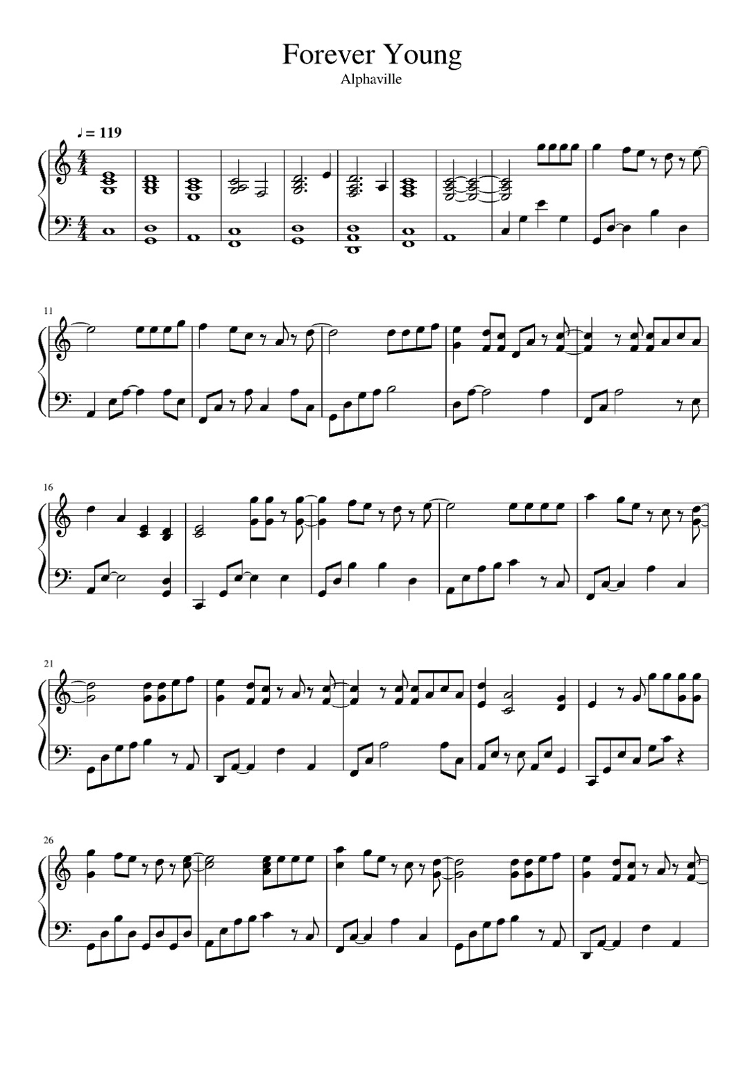 Forever Young (arr. Unknown)