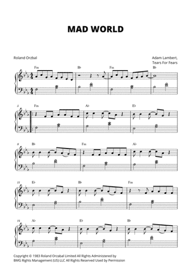 Mad World (arr. Cadenza Editions)