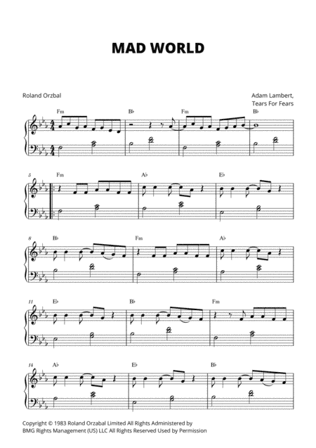 Mad World (arr. Cadenza Editions)