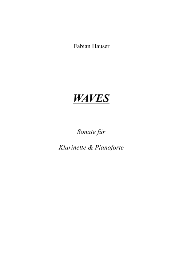 "Waves" Sonata for Clarinet and Piano