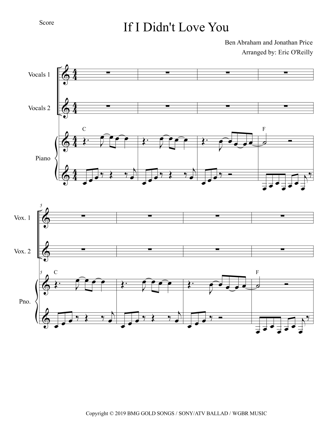 If I Didn't Love You (arr. Eric O'Reilly)