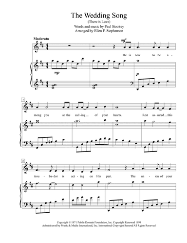 Wedding Song (there Is Love) (arr. Ellen Foncannon Stephenson)